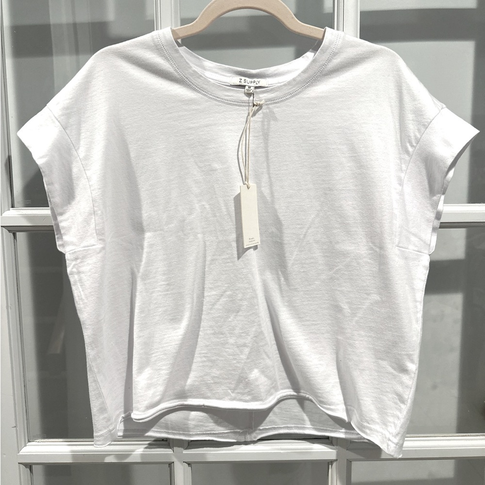 🌿Z SUPPLY🌿 Crew neck Extended shoulder raw edge boxy top